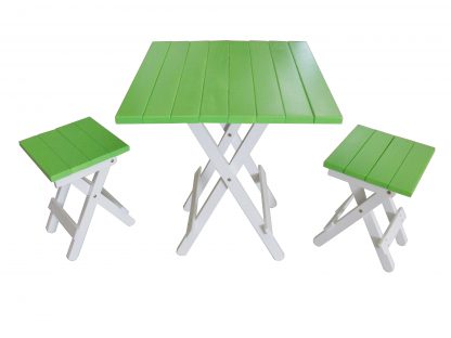 T00414 โต๊ะปิ๊กนิคเหลี่ยม เขียว