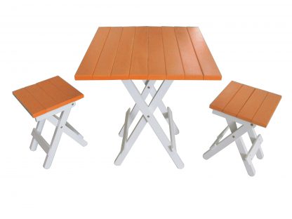 T00415 โต๊ะปิ๊กนิคเหลี่ยม ส้ม