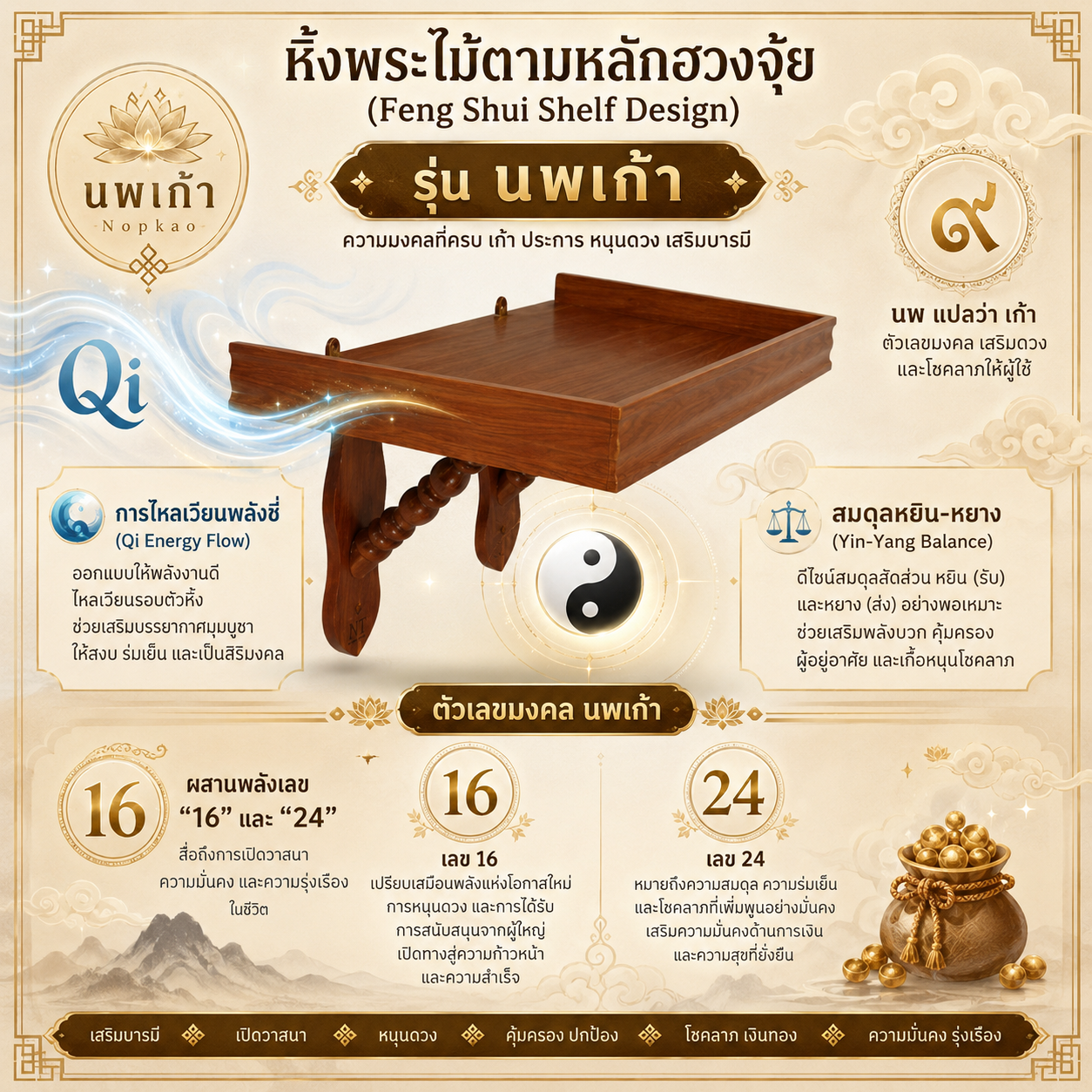 หิ้งพระนพเก้า 16x24 นิ้ว - Image 14