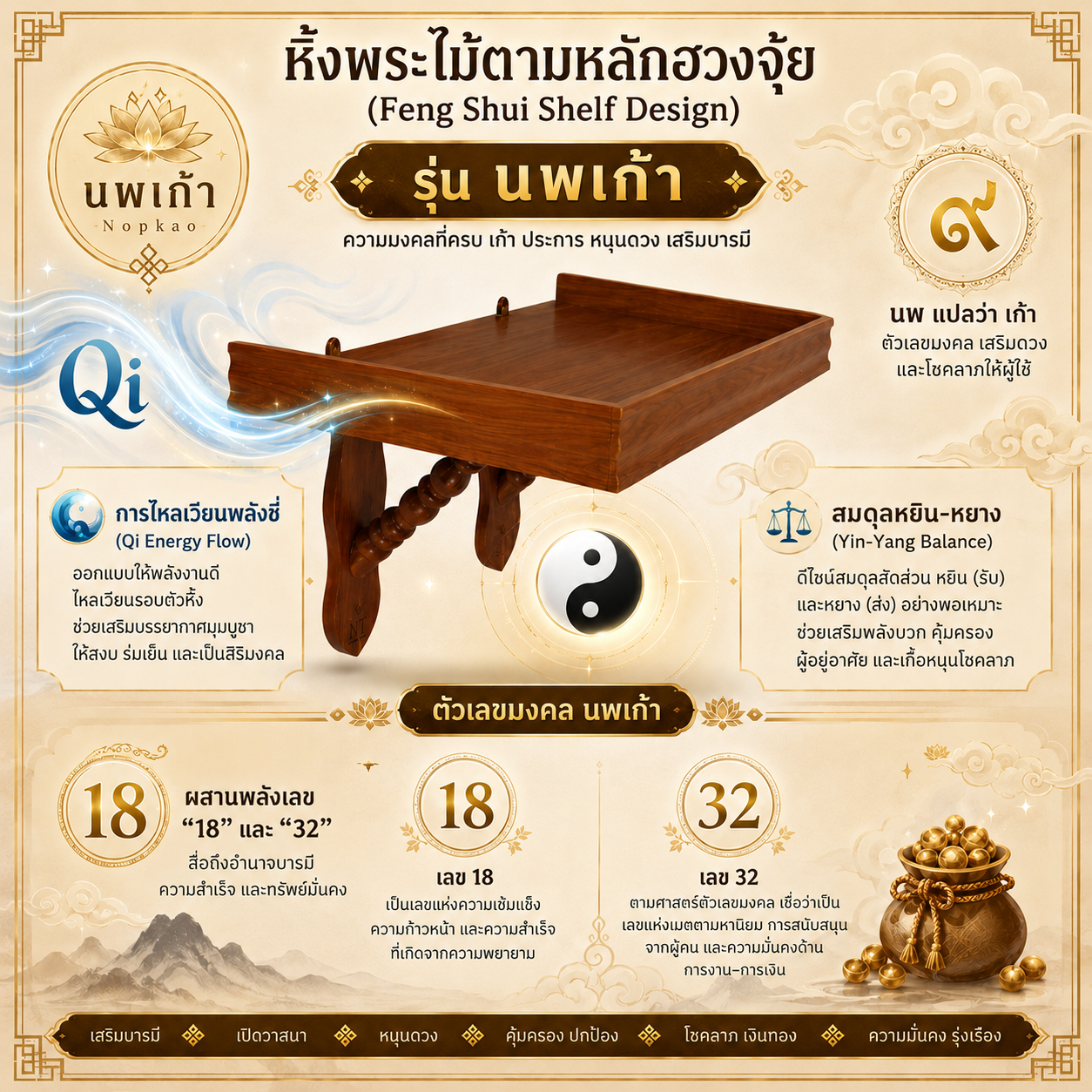 หิ้งพระนพเก้า 18x32 นิ้ว - Image 14