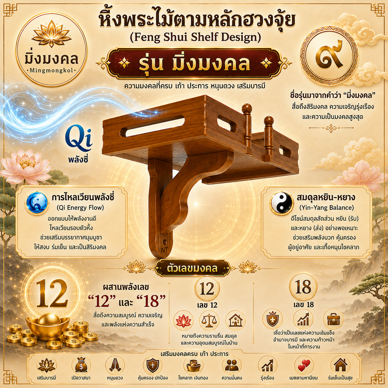 หิ้งพระมิ่งมงคล 12x18 นิ้ว - Image 14