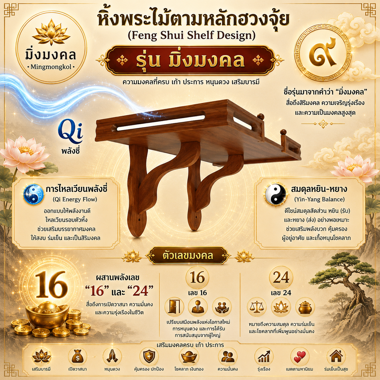 หิ้งพระมิ่งมงคล 16x24 นิ้ว - Image 18